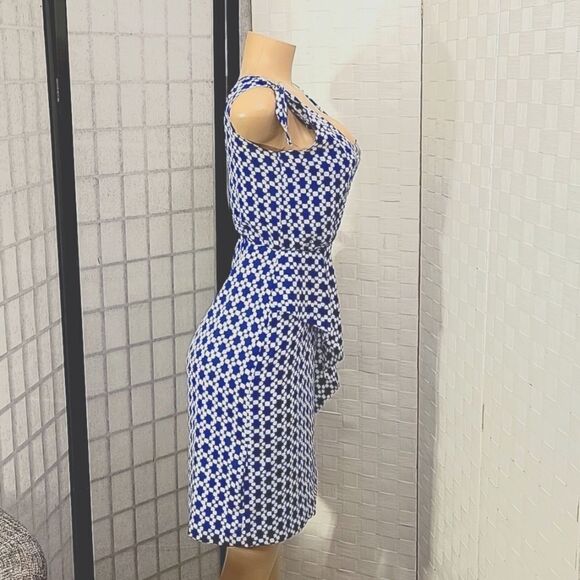 BRAND NEW BANANA REPUBLIC TIE-SHOULDER GEOMETRIC DRAPE DRESS - Picture 5 of 13